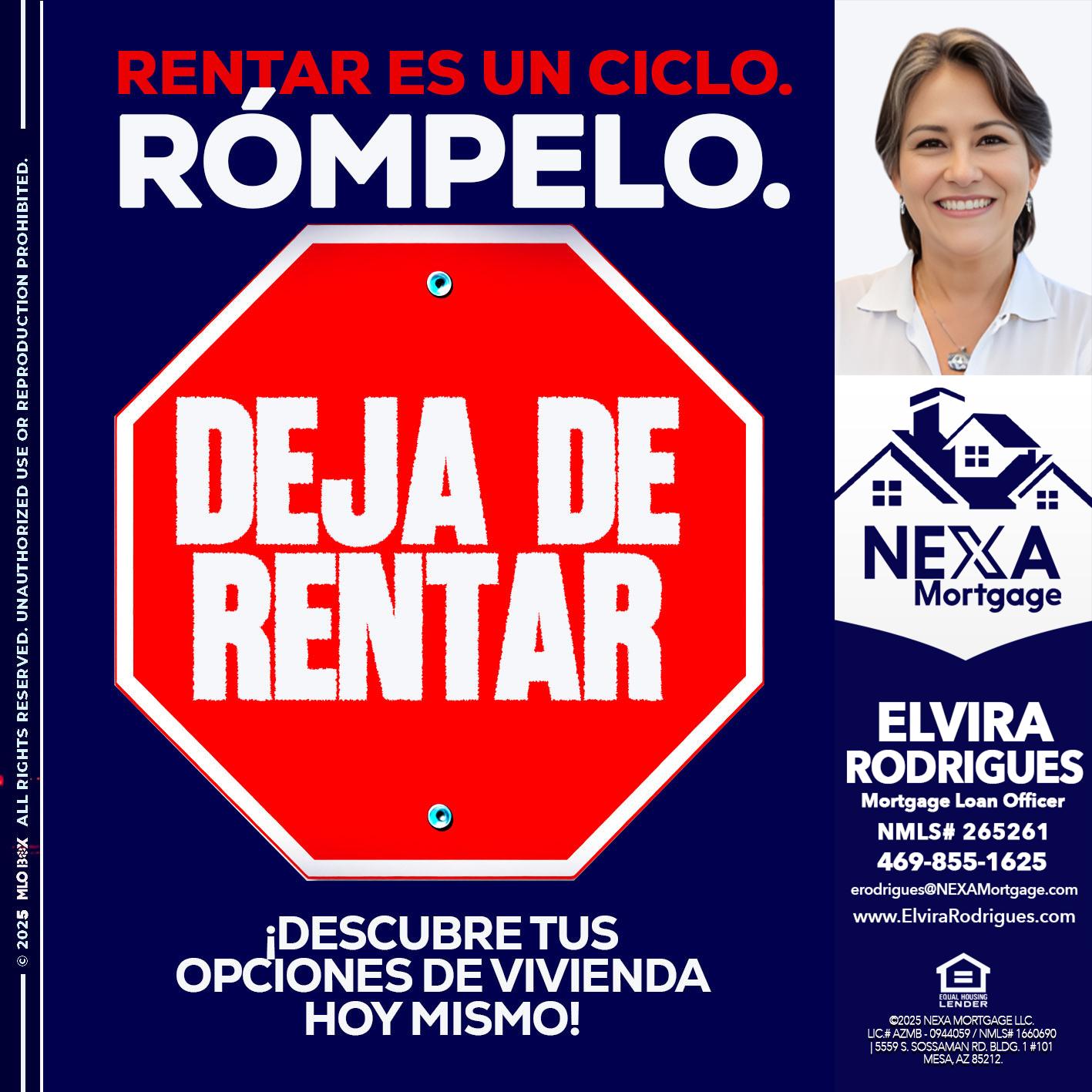 RENTAR ES UN CICLO - Elvira Rodrigues -Mortgage Loan Officer