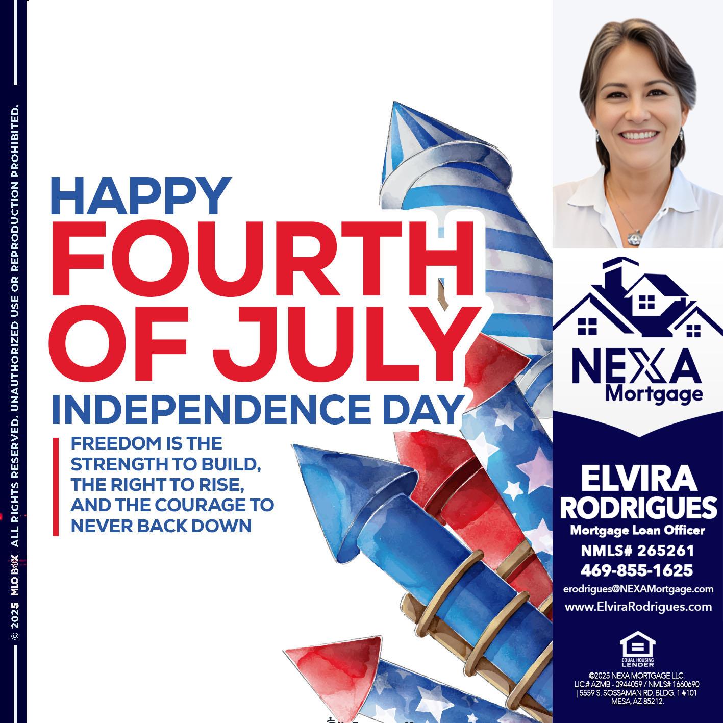 HAPPY FOURTH OF JULY - Elvira Rodrigues -Mortgage Loan Officer