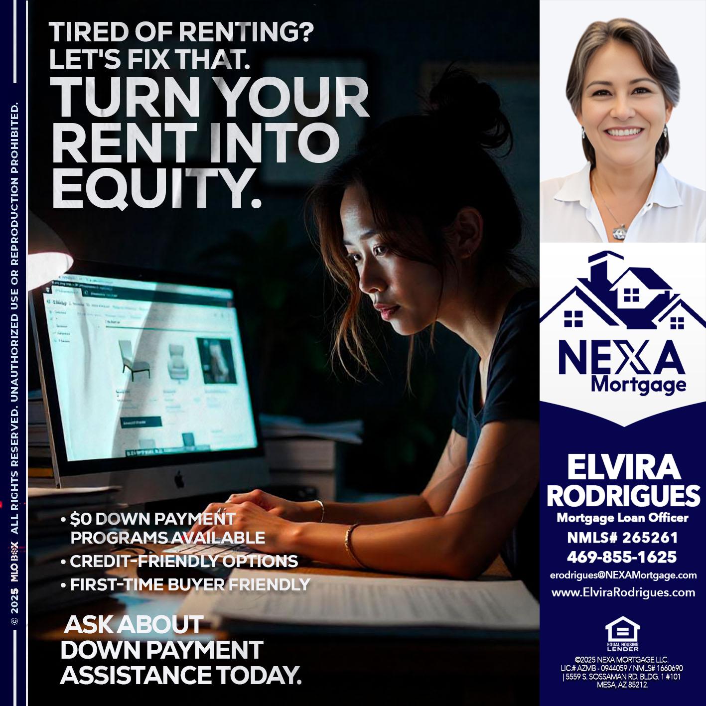 tired of renting? - Elvira Rodrigues -Mortgage Loan Officer