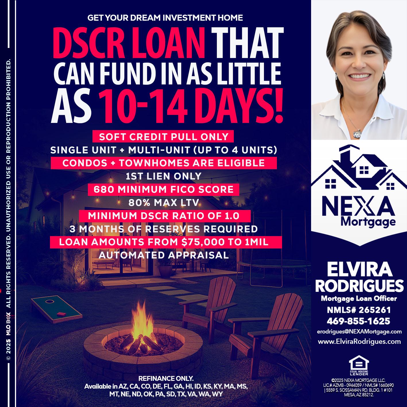 DSCR LOAN - Elvira Rodrigues -Mortgage Loan Officer