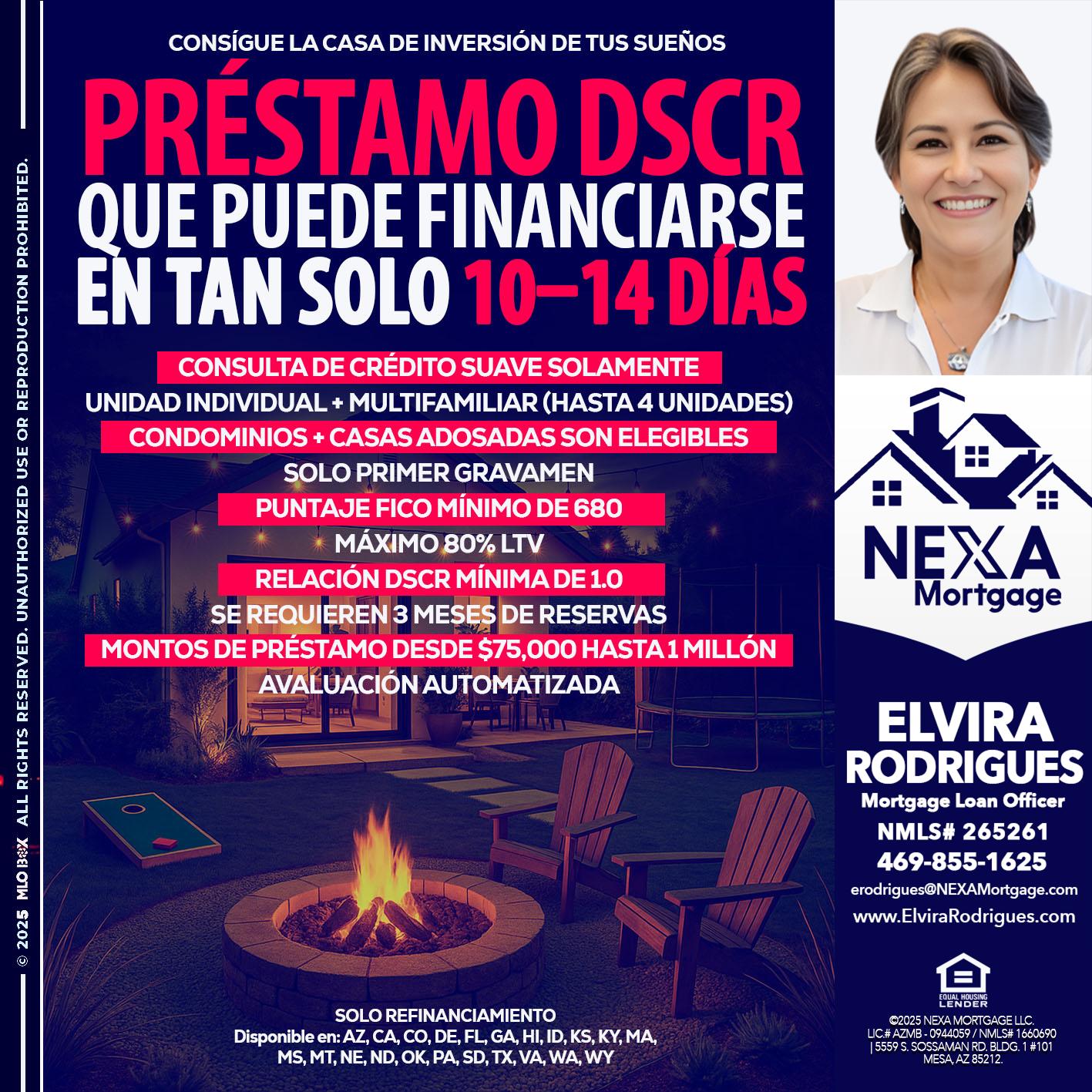 PRESTAMOS DSCR - Elvira Rodrigues -Mortgage Loan Officer