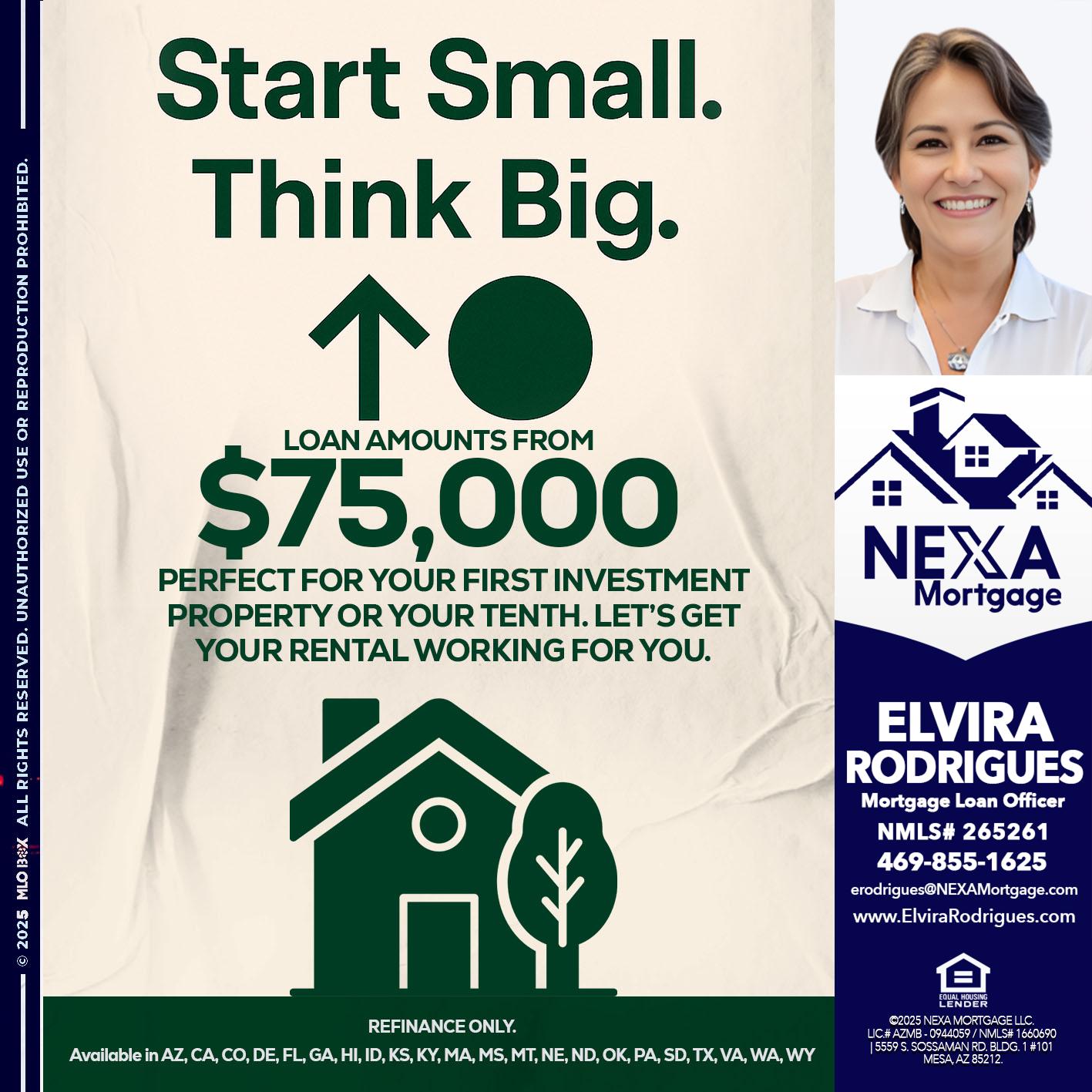 START SMALL - Elvira Rodrigues -Mortgage Loan Officer