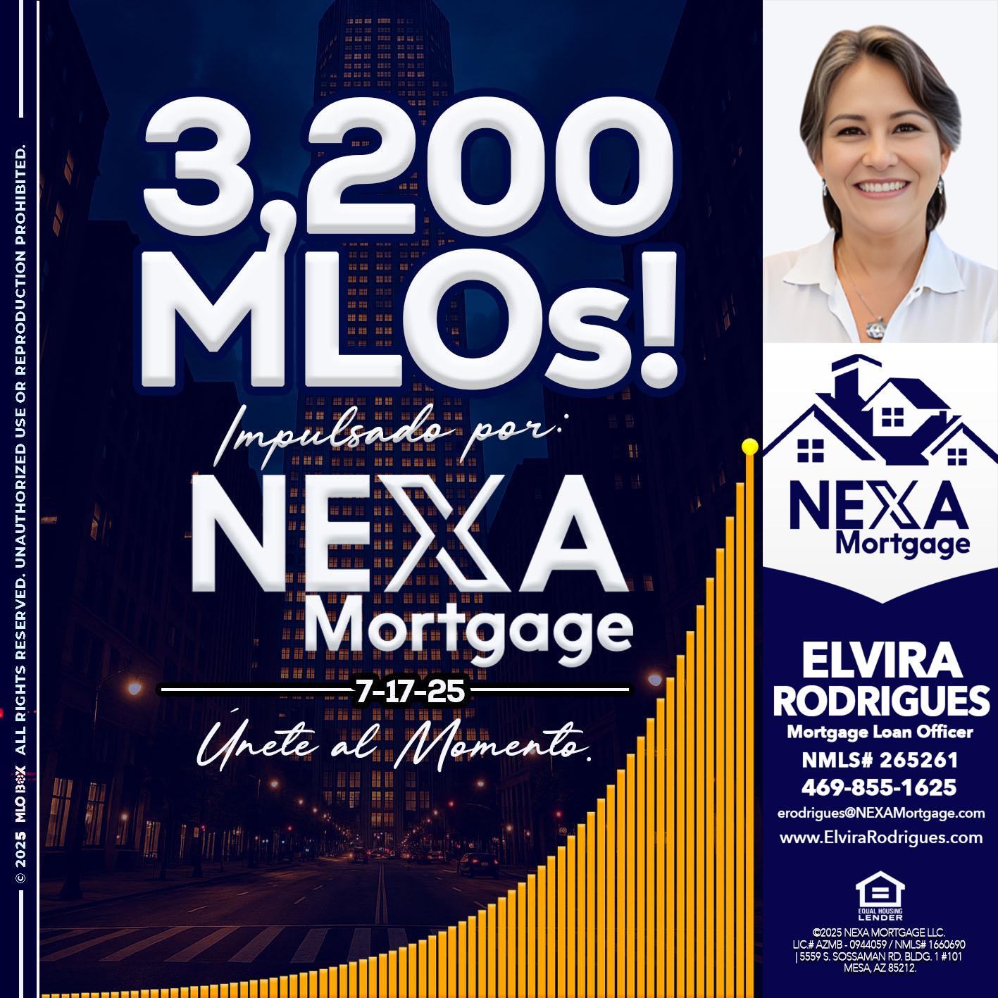 3,200 MLOs - Elvira Rodrigues -Mortgage Loan Officer
