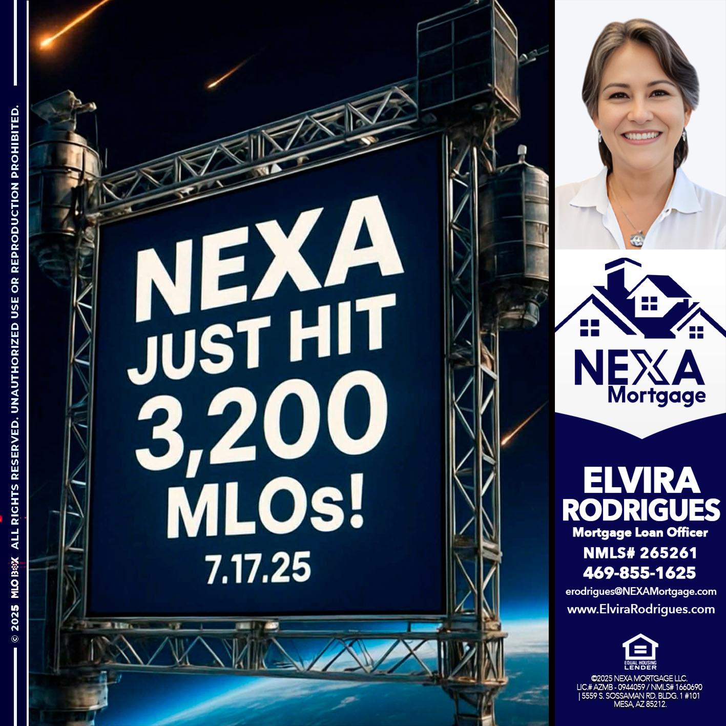NEXA JUST HIT 3,200 - Elvira Rodrigues -Mortgage Loan Officer