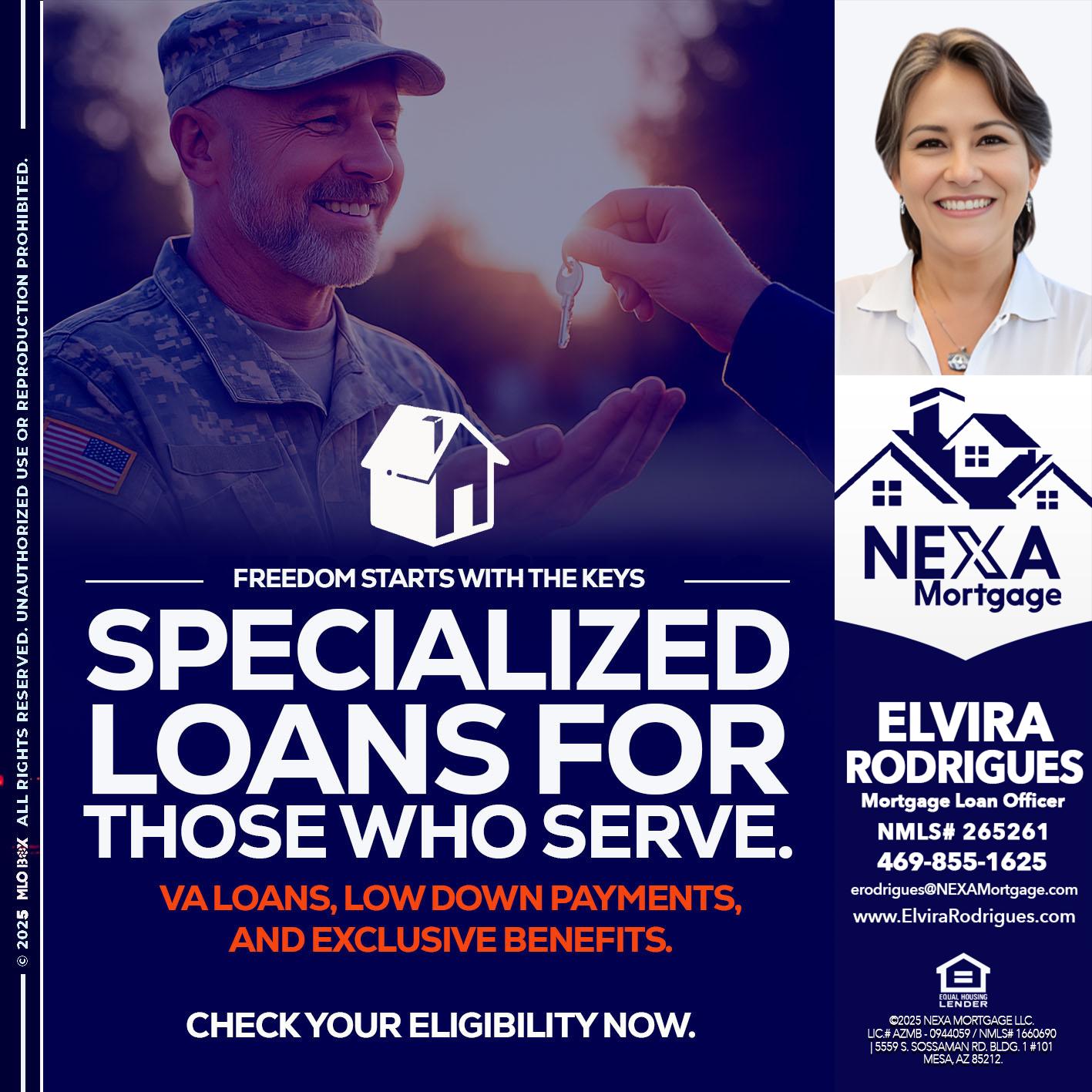 SPECIALIZED LOANS - Elvira Rodrigues -Mortgage Loan Officer