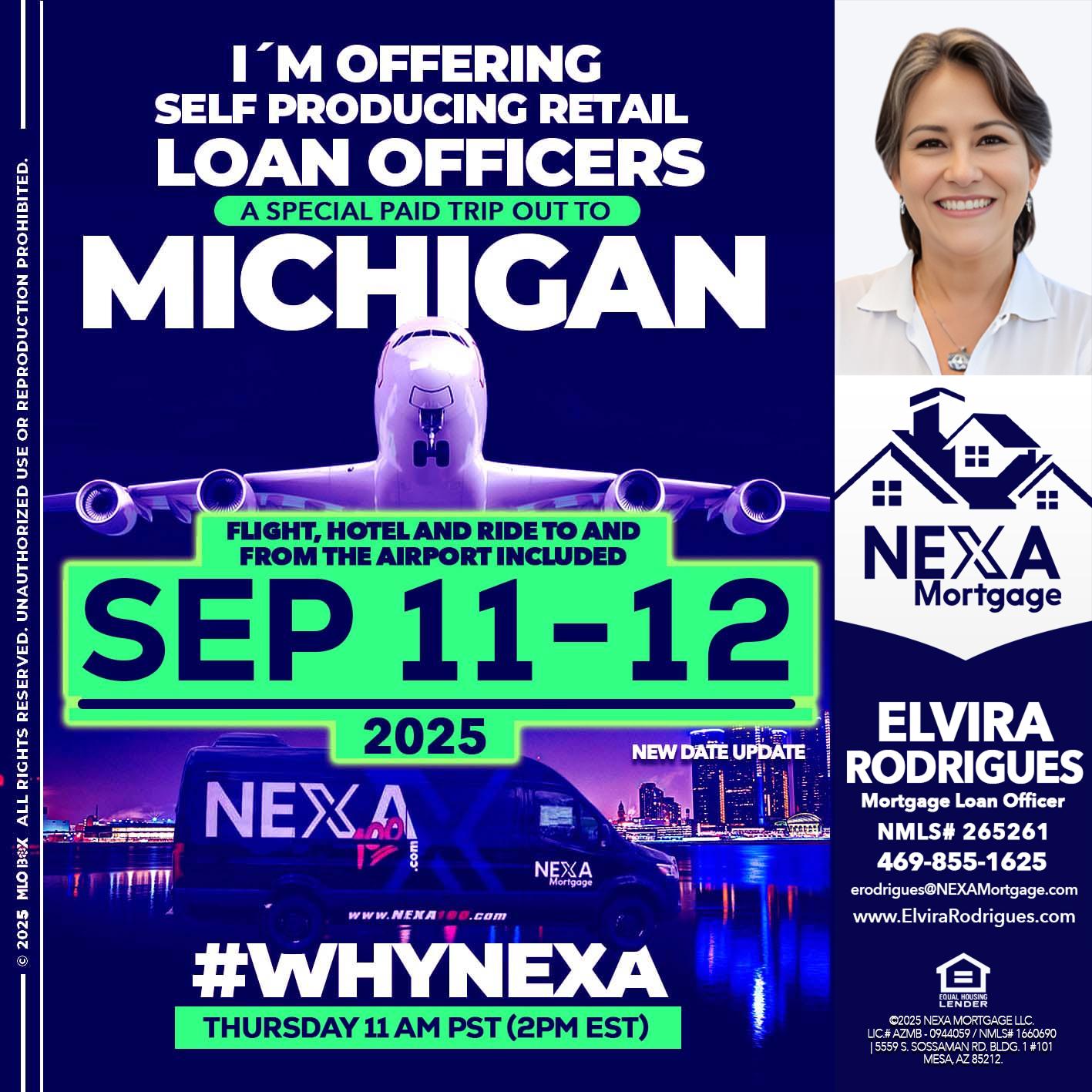 michigan sep 11-12 - Elvira Rodrigues -Mortgage Loan Officer