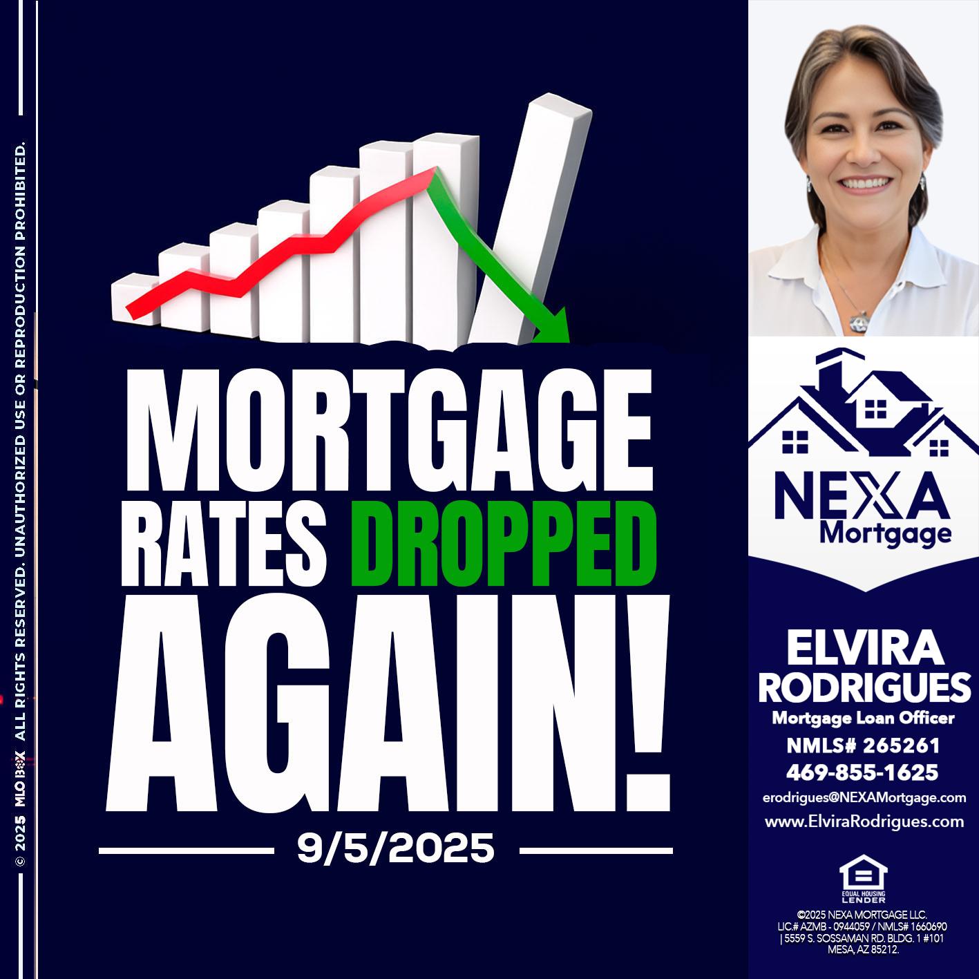 RATES DROP - Elvira Rodrigues -Mortgage Loan Officer