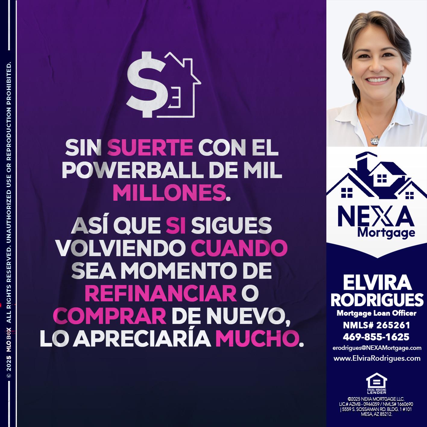 SIN SUERTE - Elvira Rodrigues -Mortgage Loan Officer