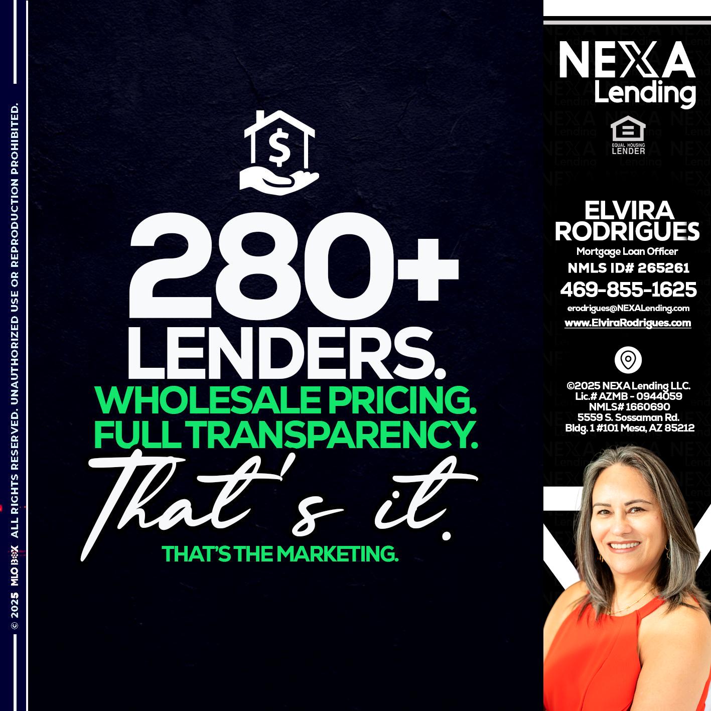 280+ LENDERS - Elvira Rodrigues -Mortgage Loan Officer
