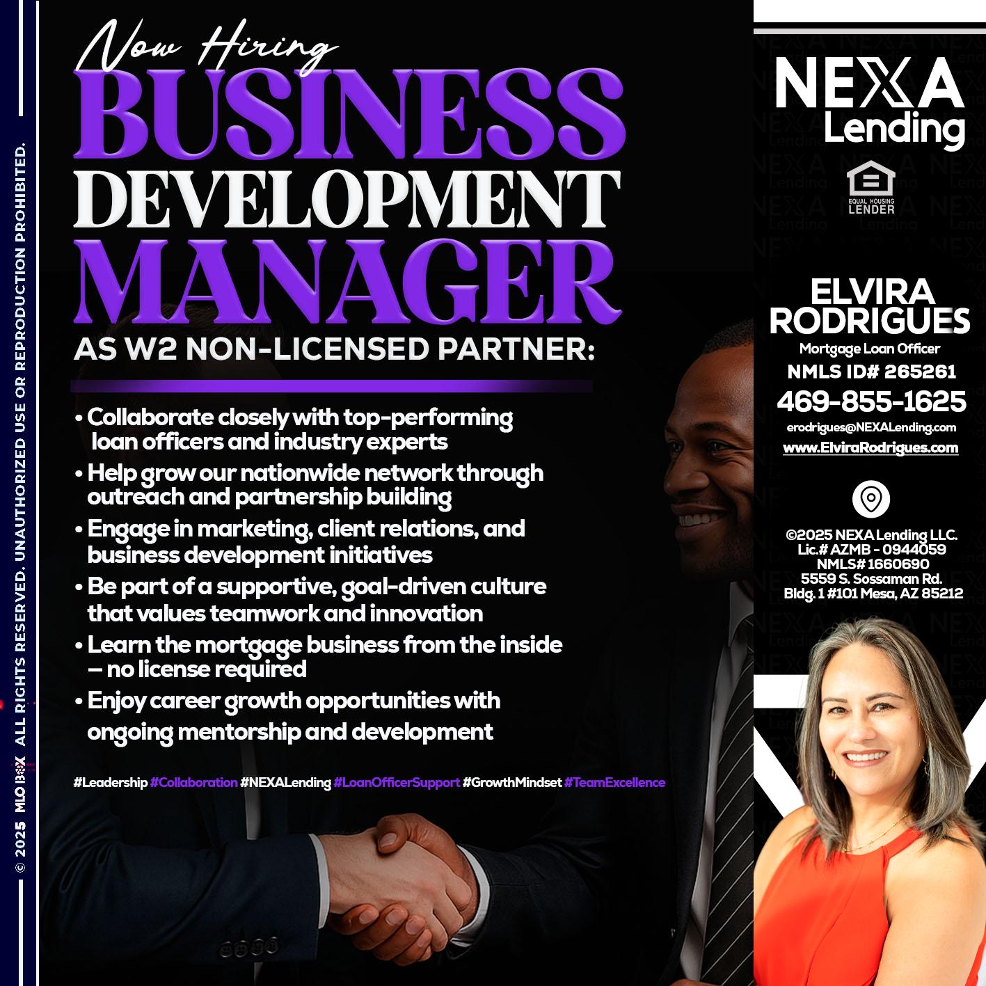 NOW HIRING - Elvira Rodrigues -Mortgage Loan Officer