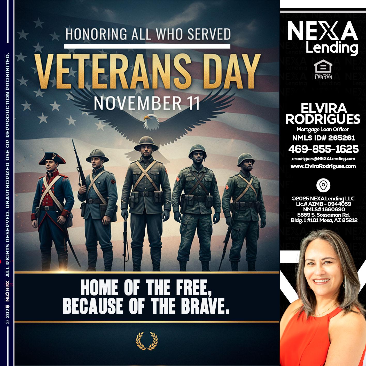 Veterans Day - Elvira Rodrigues -Mortgage Loan Officer