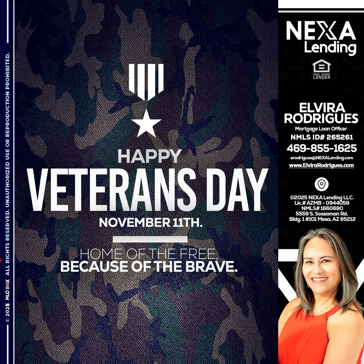 VETERANS DAY - Elvira Rodrigues -Mortgage Loan Officer