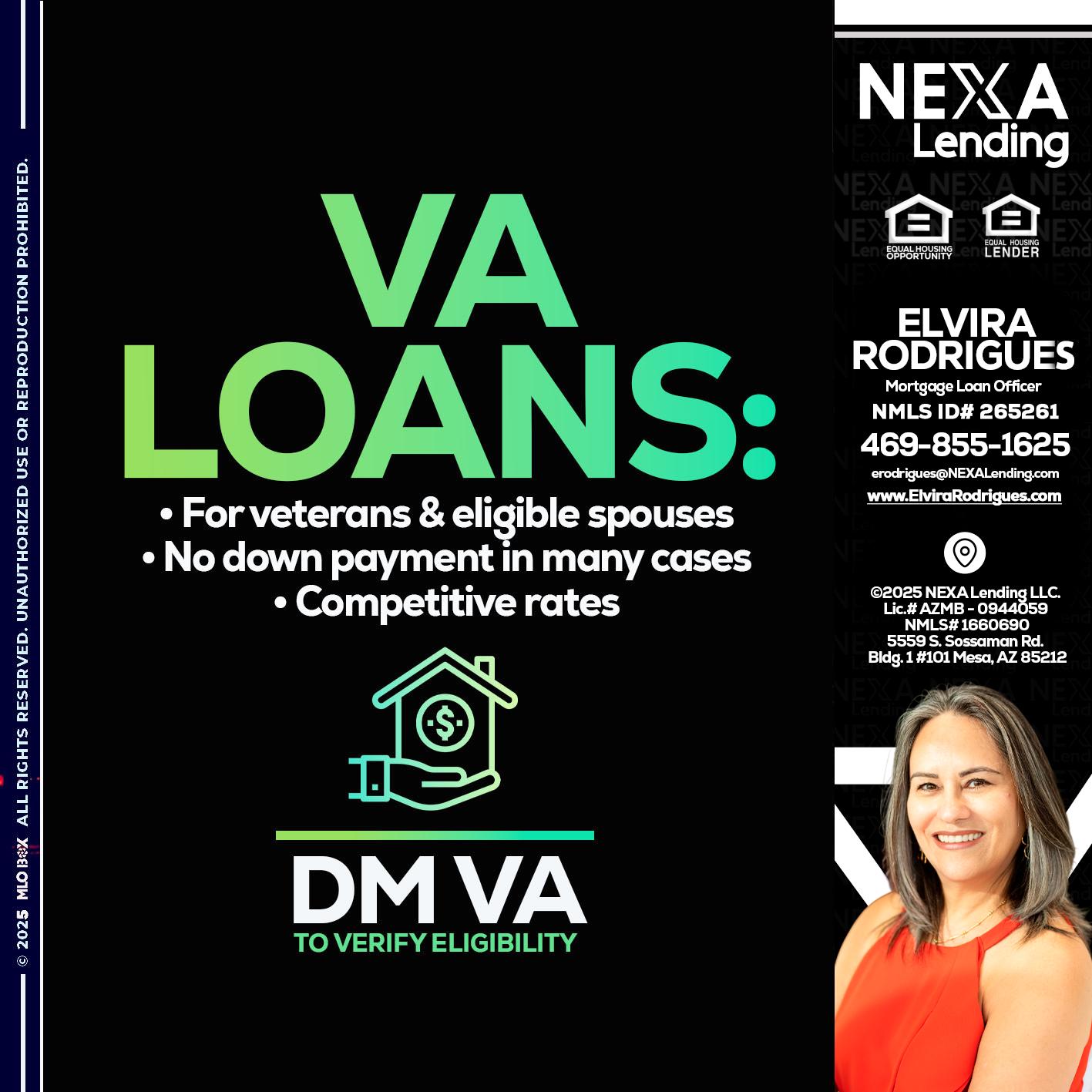 VA LOANS - Elvira Rodrigues -Mortgage Loan Officer