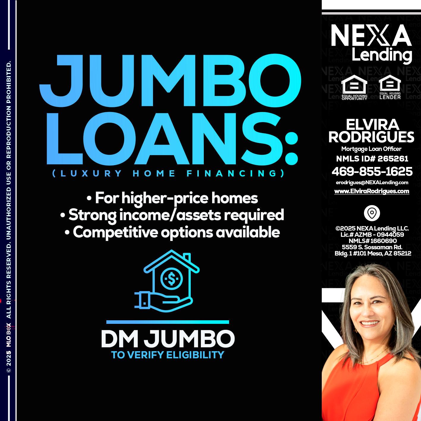 JUMBO LOANS - Elvira Rodrigues -Mortgage Loan Officer