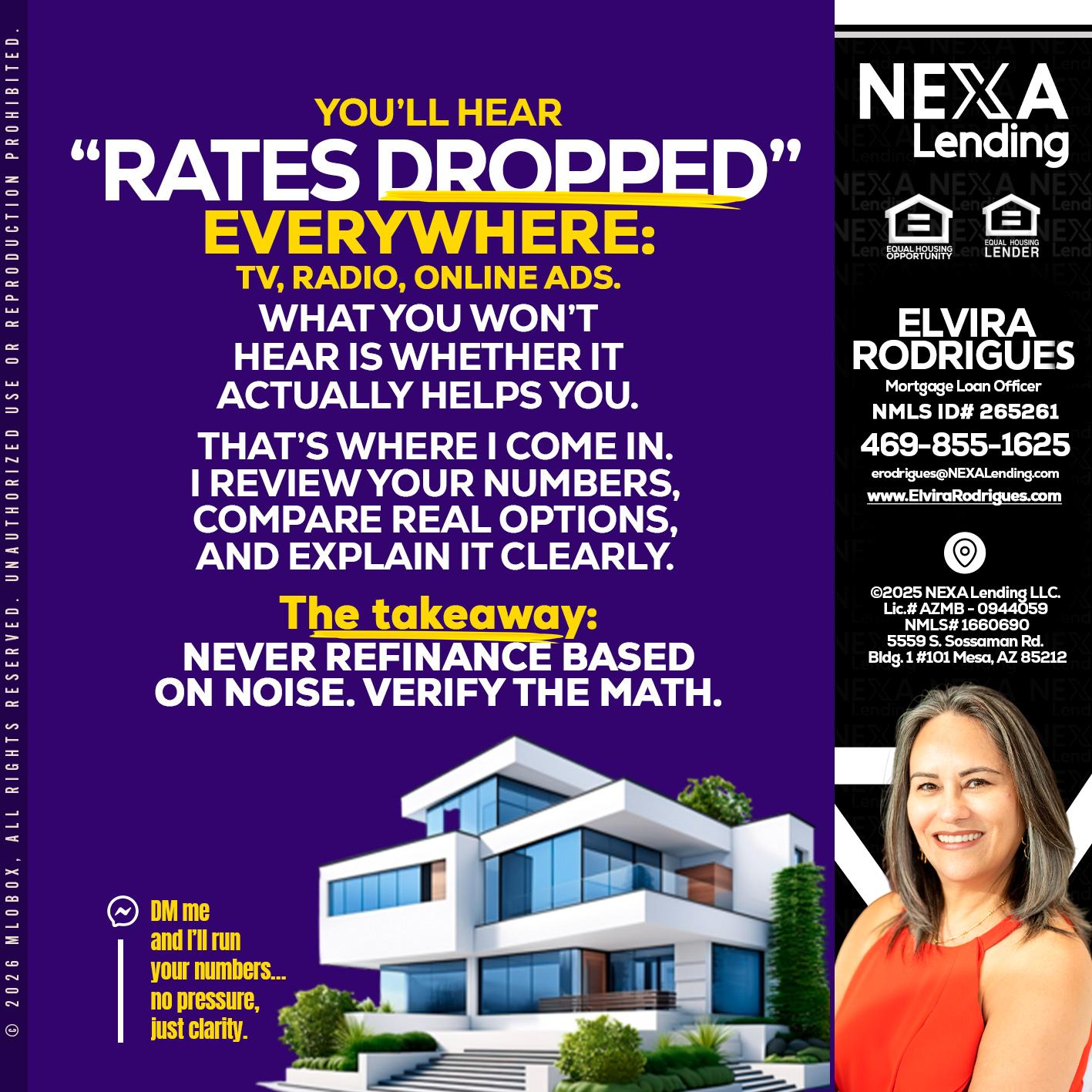 RATES DOPPED - Elvira Rodrigues -Mortgage Loan Officer