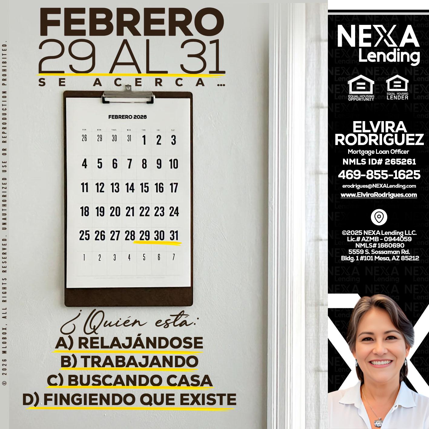 febrero 29 al 31 - Elvira Rodrigues -Mortgage Loan Officer