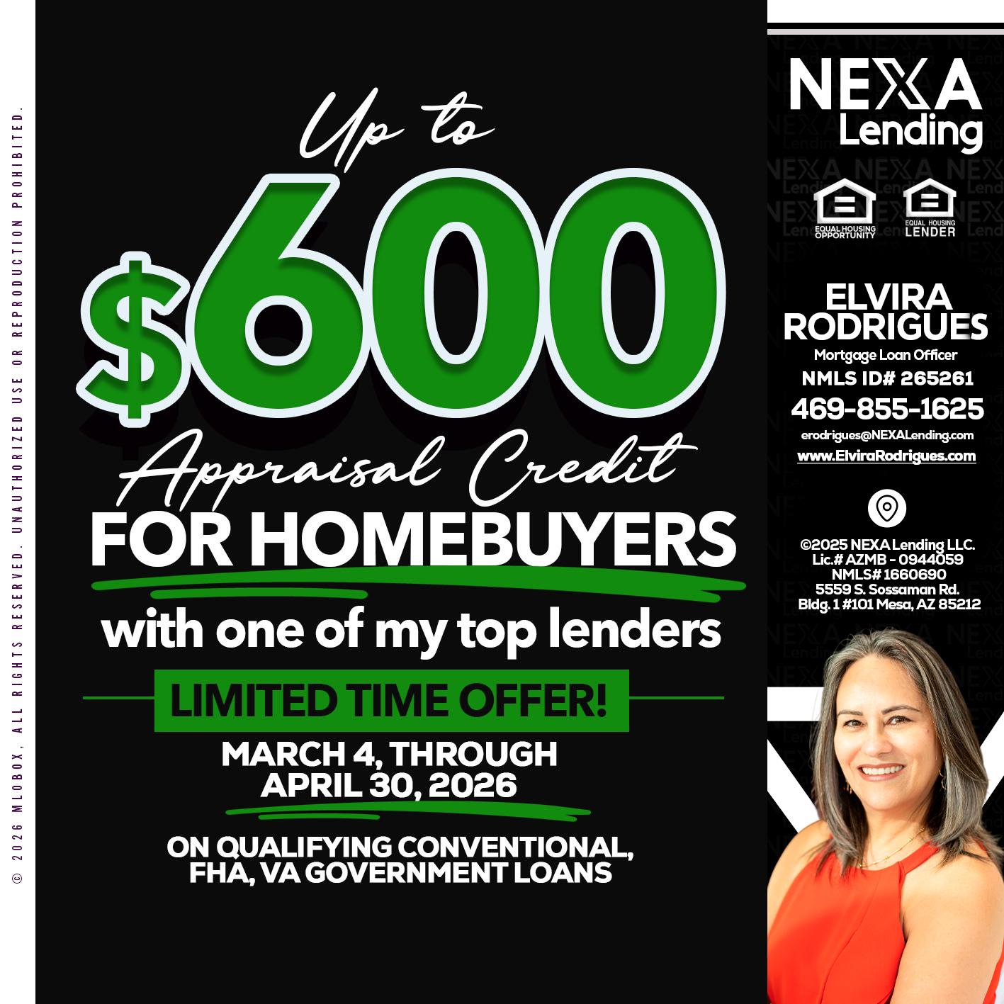 up to $600 - Elvira Rodrigues -Mortgage Loan Officer