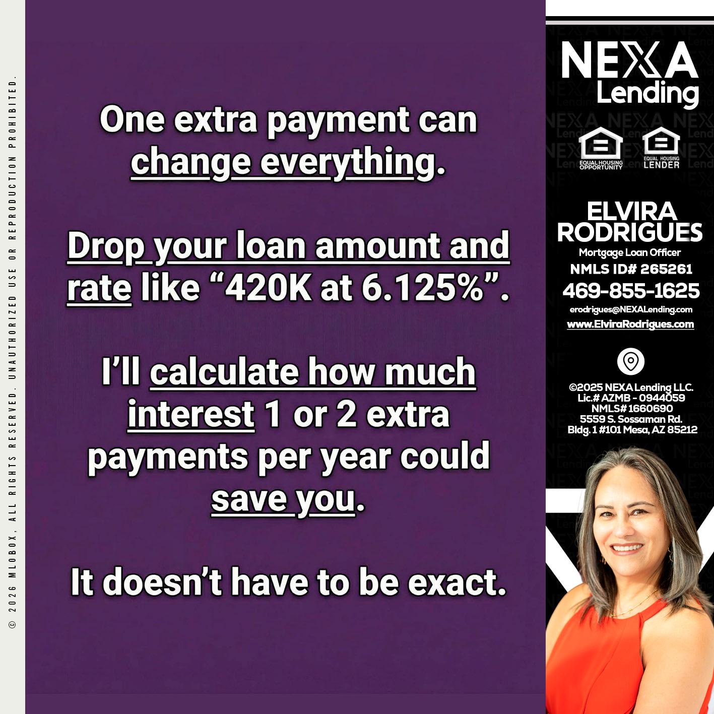 ONE EXTRA - Elvira Rodrigues -Mortgage Loan Officer