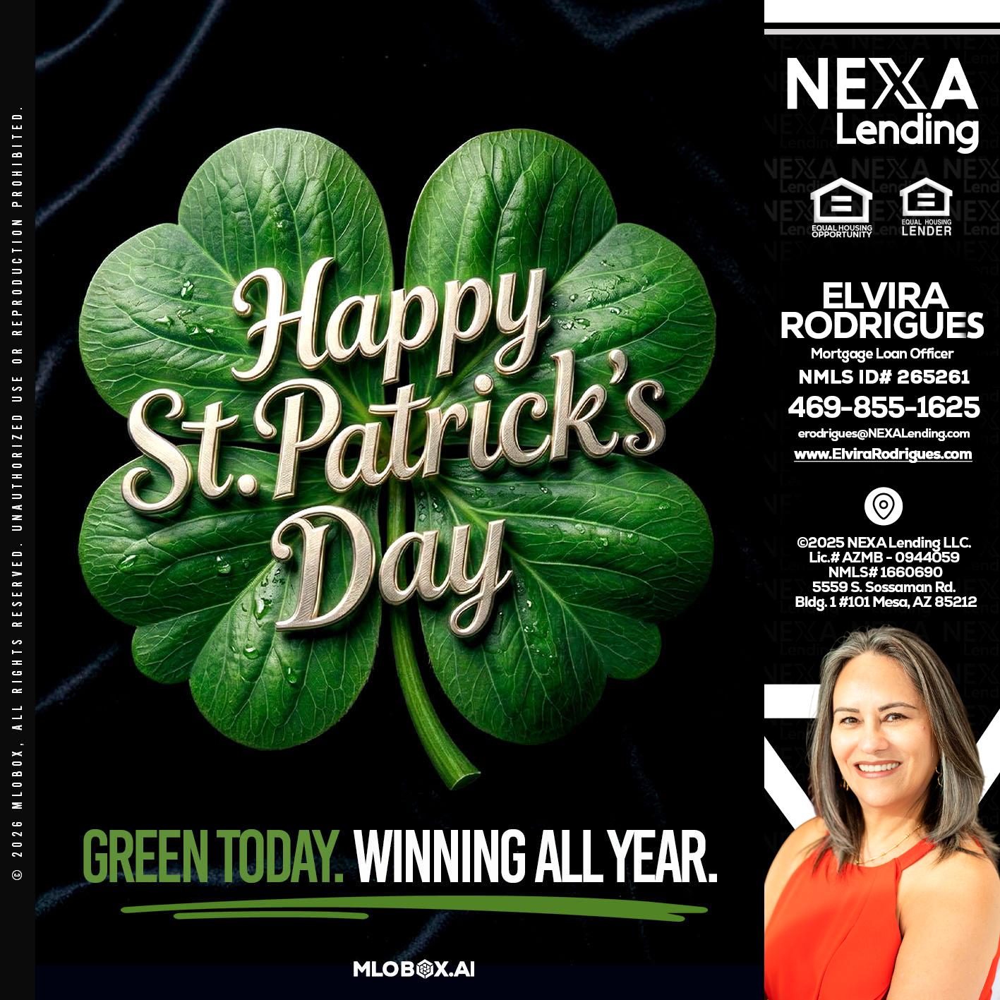 happy st. Patricks day - Elvira Rodrigues -Mortgage Loan Officer