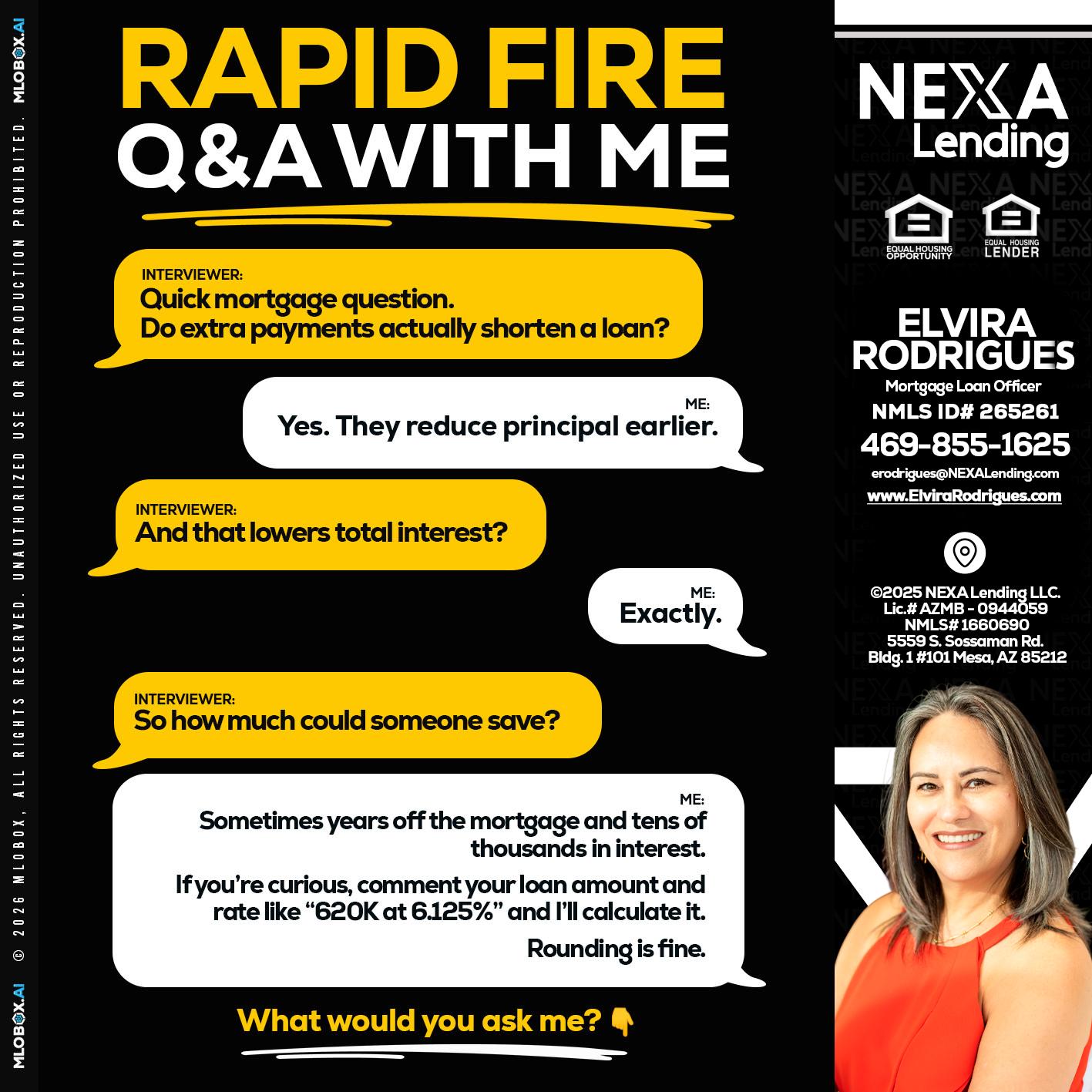 RAPID FIRE QA - Elvira Rodrigues -Mortgage Loan Officer