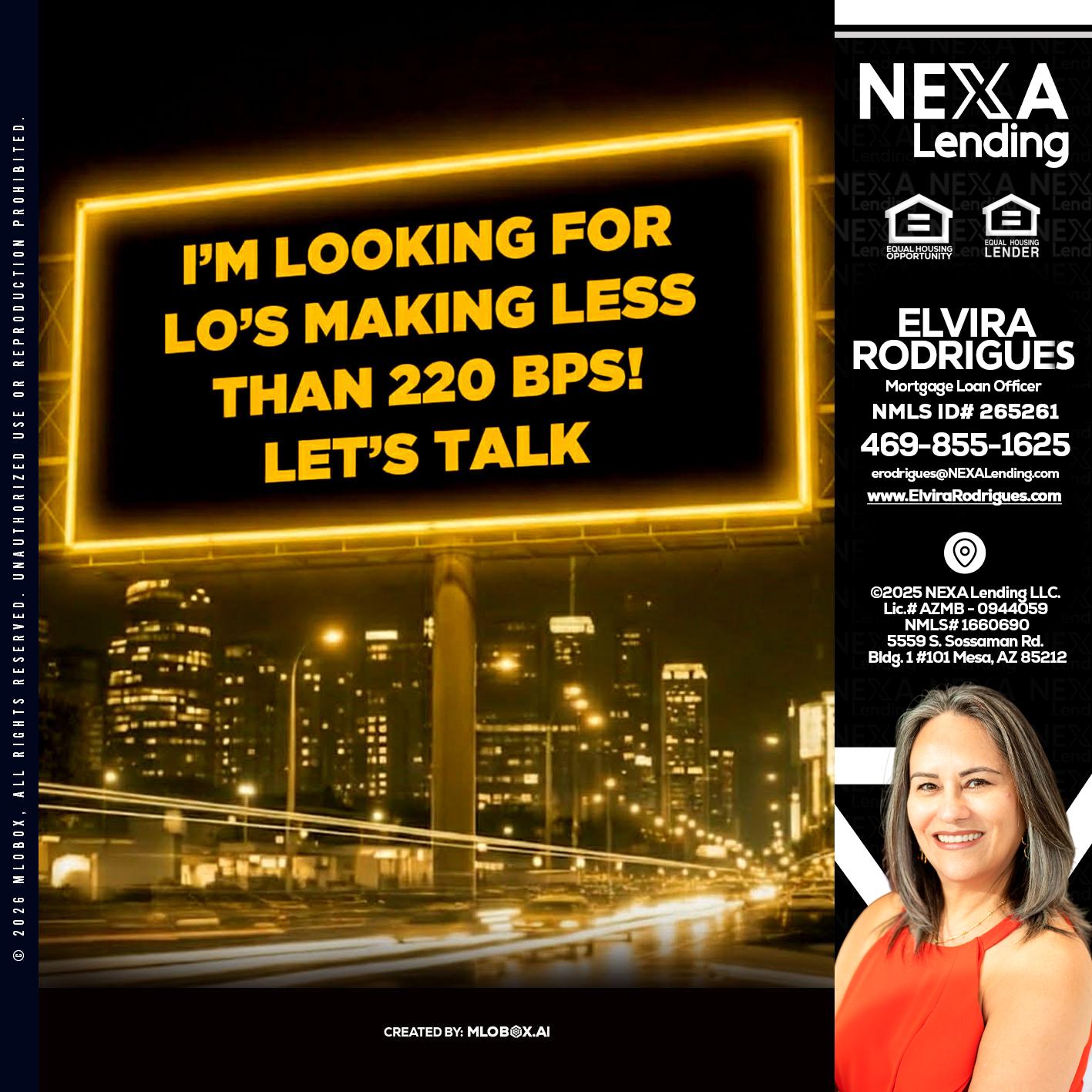 Looking for MLOs - Elvira Rodrigues -Mortgage Loan Officer