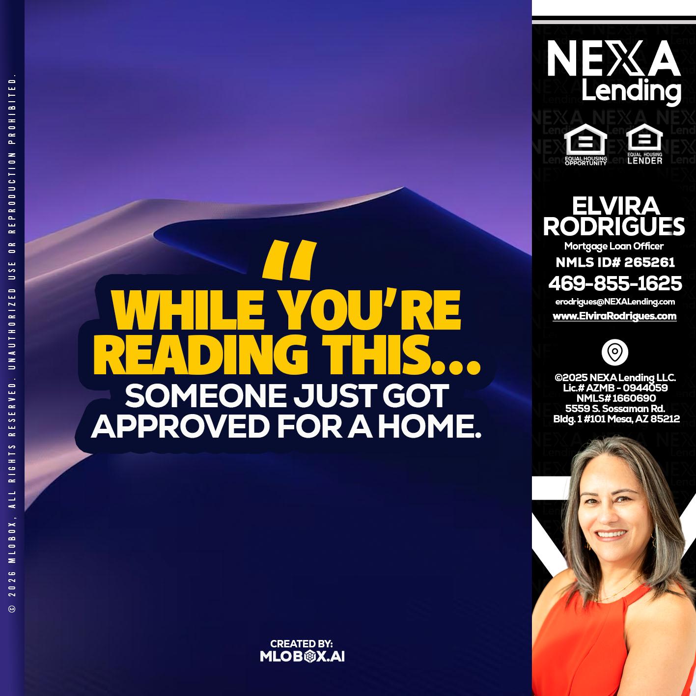 WHILE YOU - Elvira Rodrigues -Mortgage Loan Officer