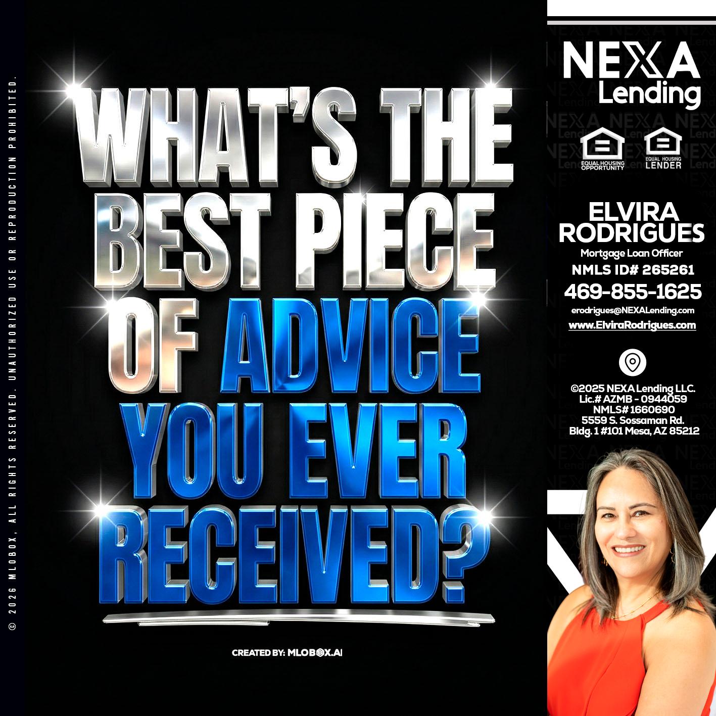 WHATS THE BEST - Elvira Rodrigues -Mortgage Loan Officer