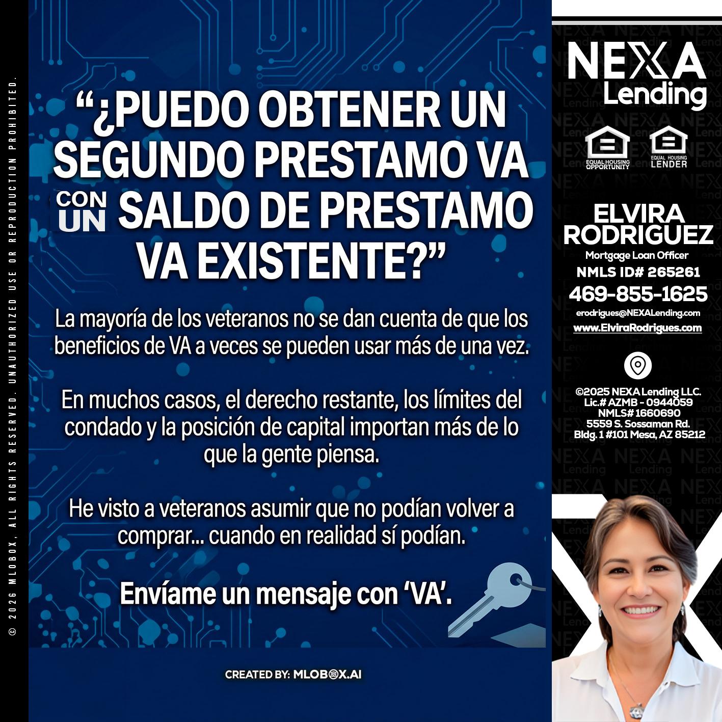 PUEDO OBTENER UN PRESTAMO VA - Elvira Rodrigues -Mortgage Loan Officer