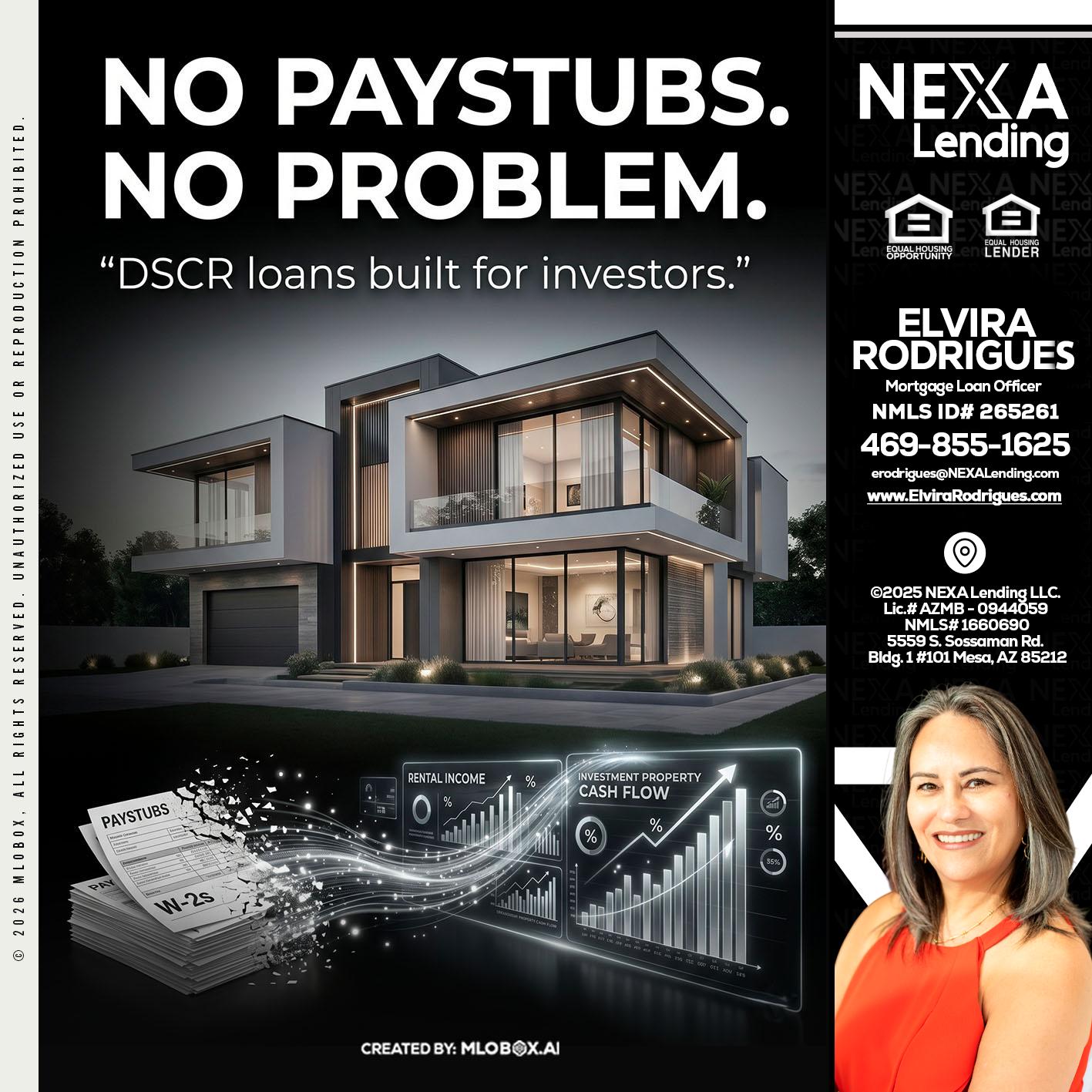 no paystub - Elvira Rodrigues -Mortgage Loan Officer