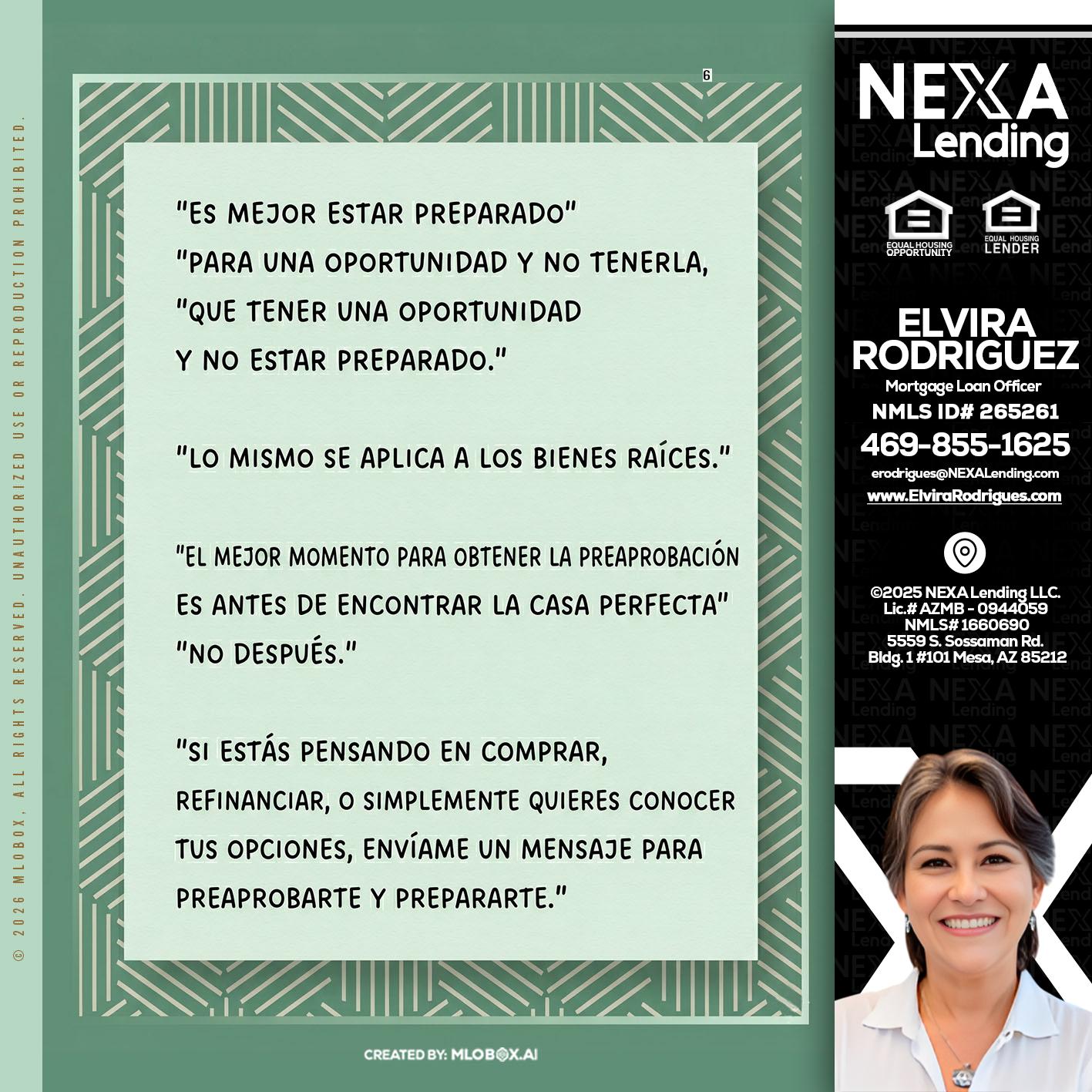 ES MEJOR ESTAR PREPARADO - Elvira Rodrigues -Mortgage Loan Officer