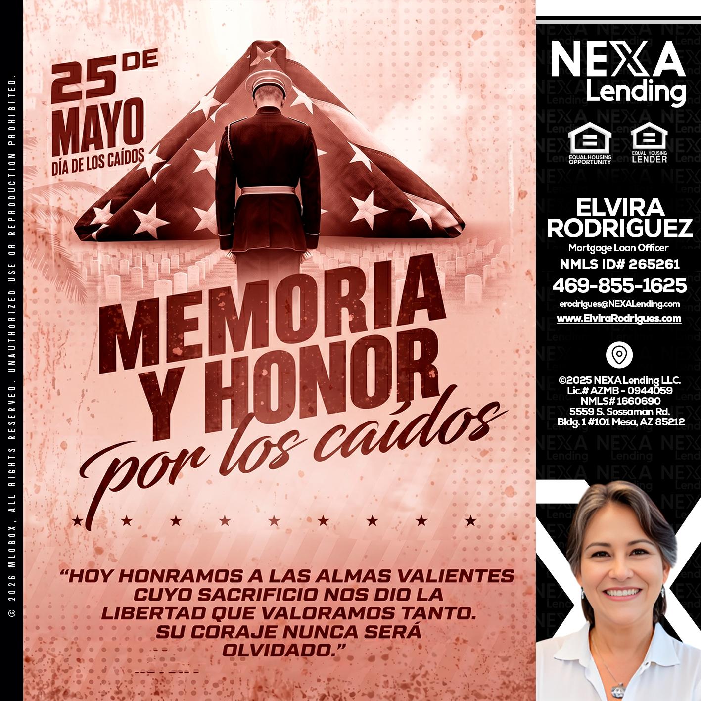 MEMORIA Y HONOR - Elvira Rodrigues -Mortgage Loan Officer