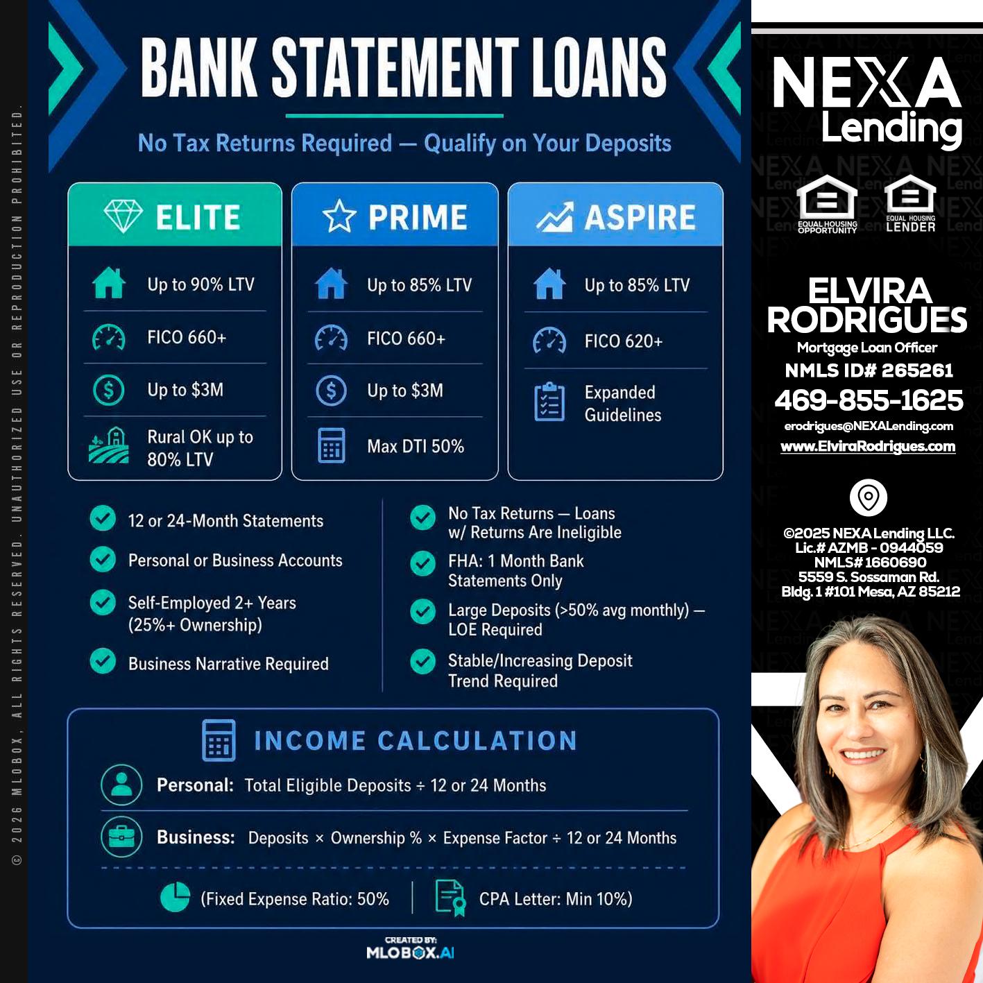 BANK STATEMENT - Elvira Rodrigues -Mortgage Loan Officer