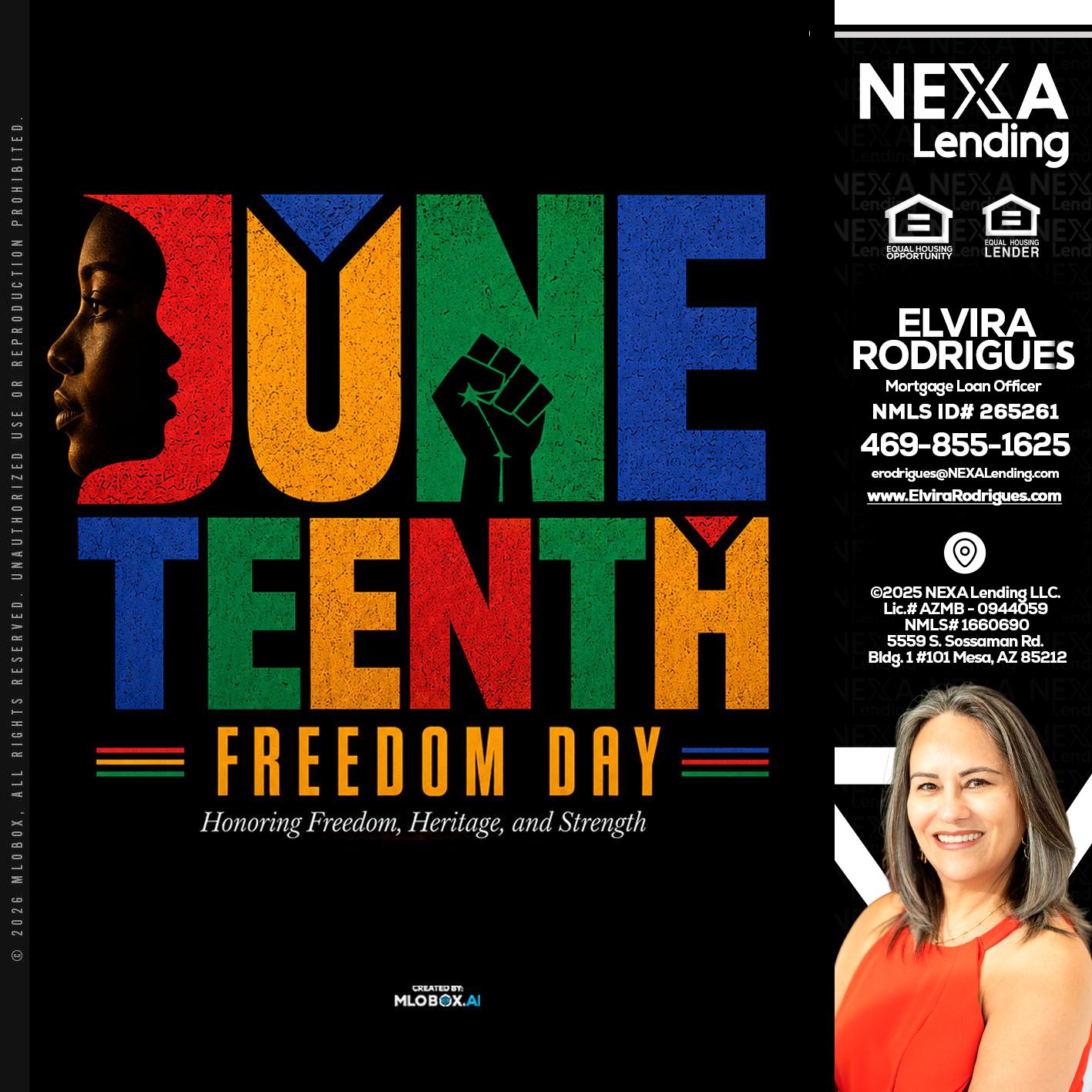 Juneteenth - Elvira Rodrigues -Mortgage Loan Officer