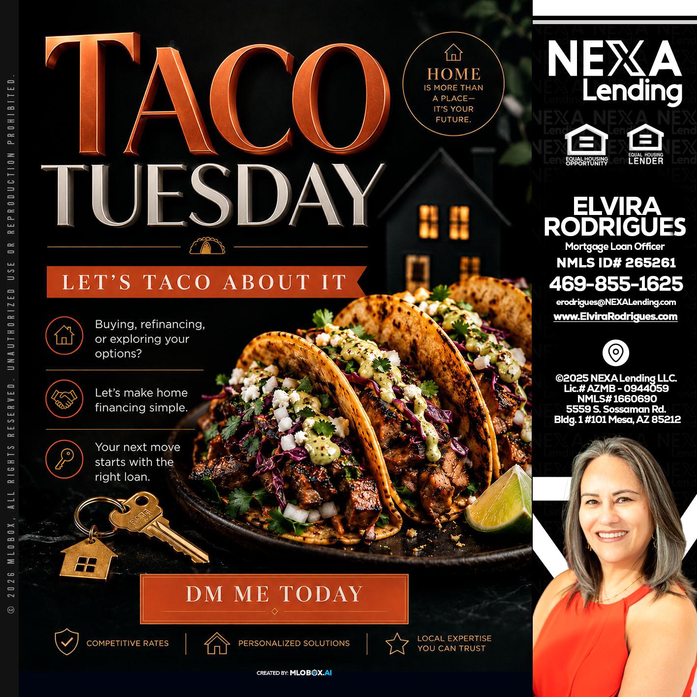 TACO TUESDAY - Elvira Rodrigues -Mortgage Loan Officer