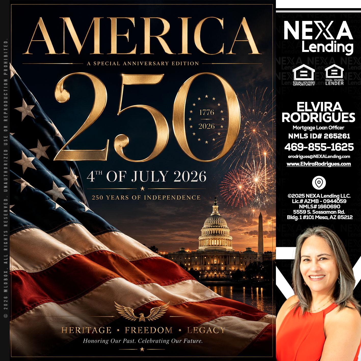 AMERICA 250 TH - Elvira Rodrigues -Mortgage Loan Officer