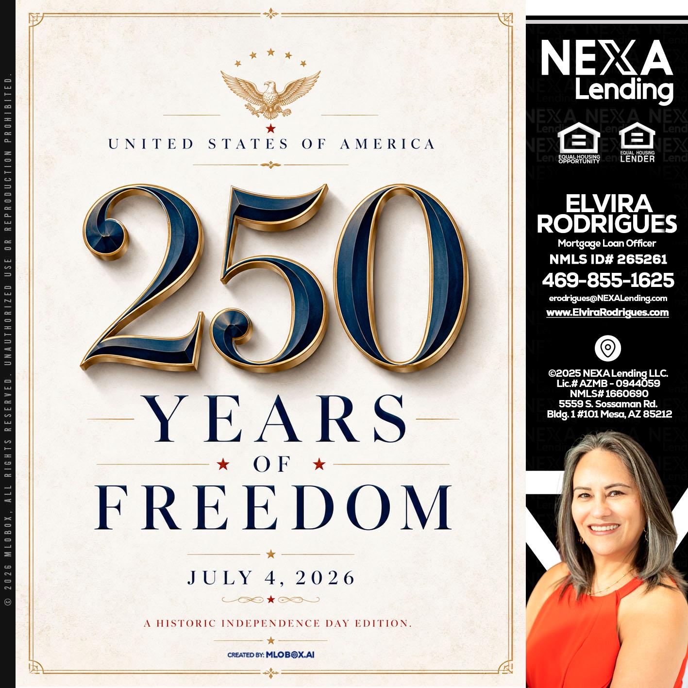 250 YEARS - Elvira Rodrigues -Mortgage Loan Officer