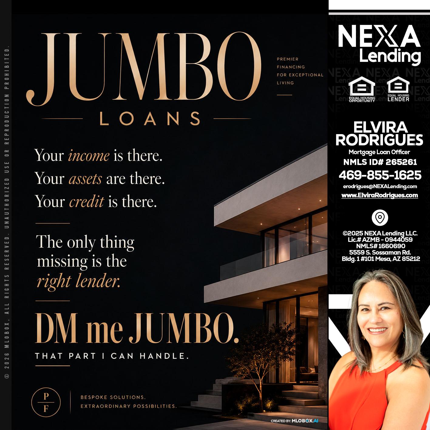 JUMBO LOANS - Elvira Rodrigues -Mortgage Loan Officer