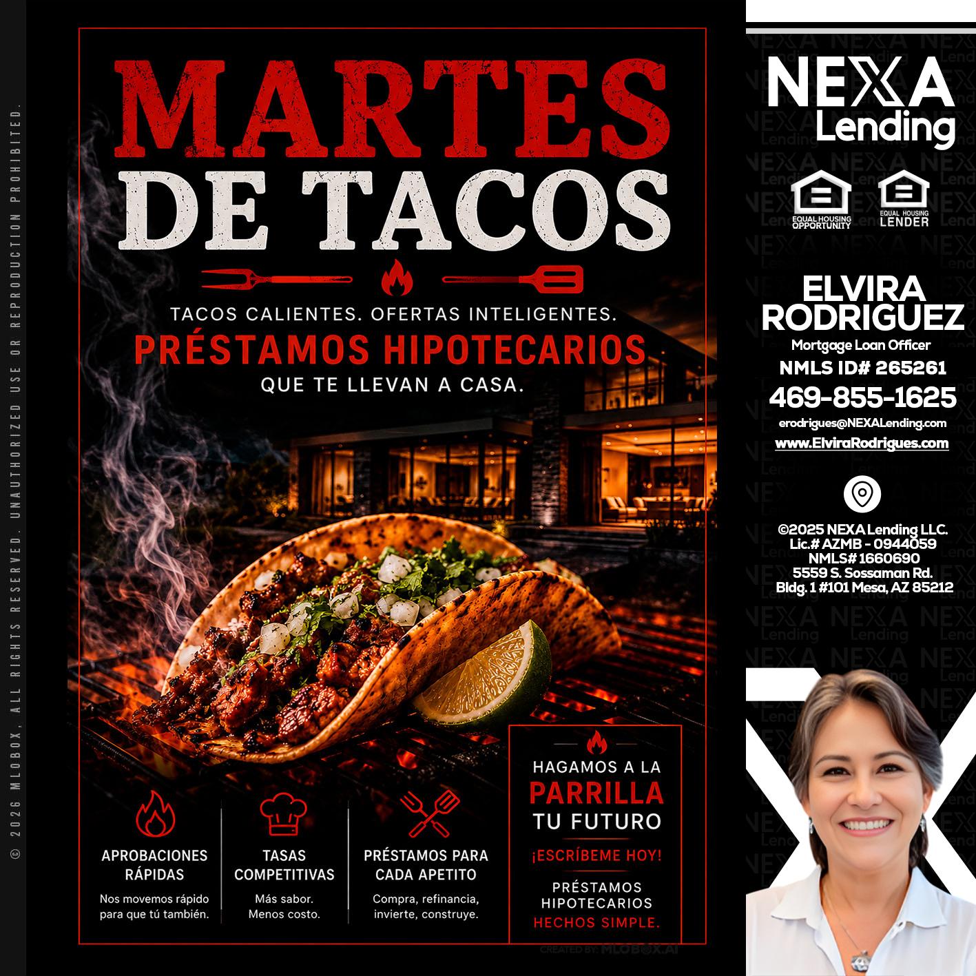 martes de tacos - Elvira Rodrigues -Mortgage Loan Officer