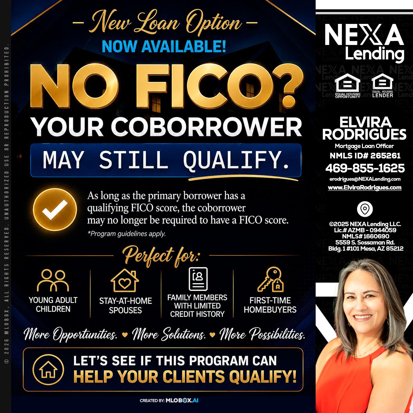 NO FICO - Elvira Rodrigues -Mortgage Loan Officer
