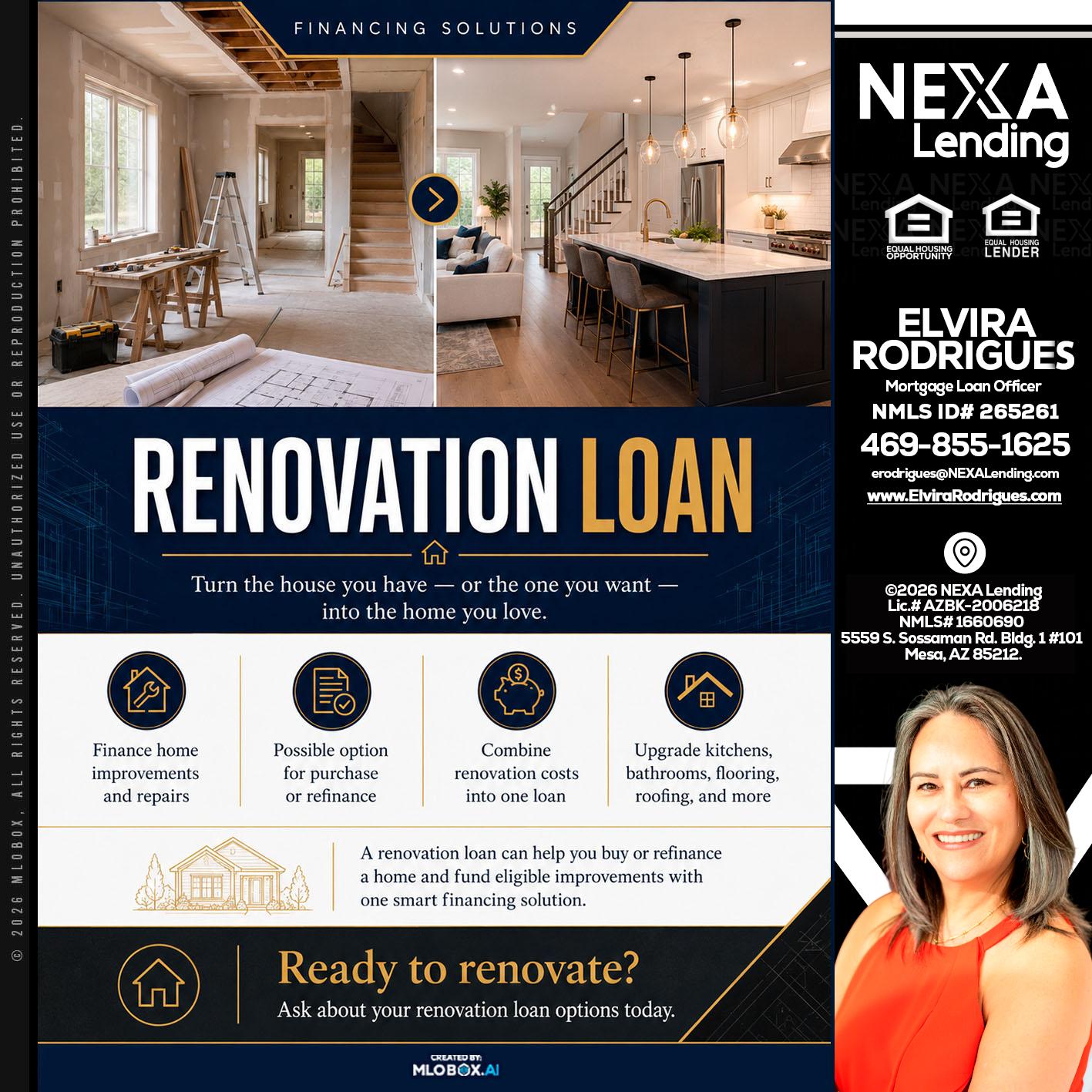 RENOVATION LOAN - Elvira Rodrigues -Mortgage Loan Officer