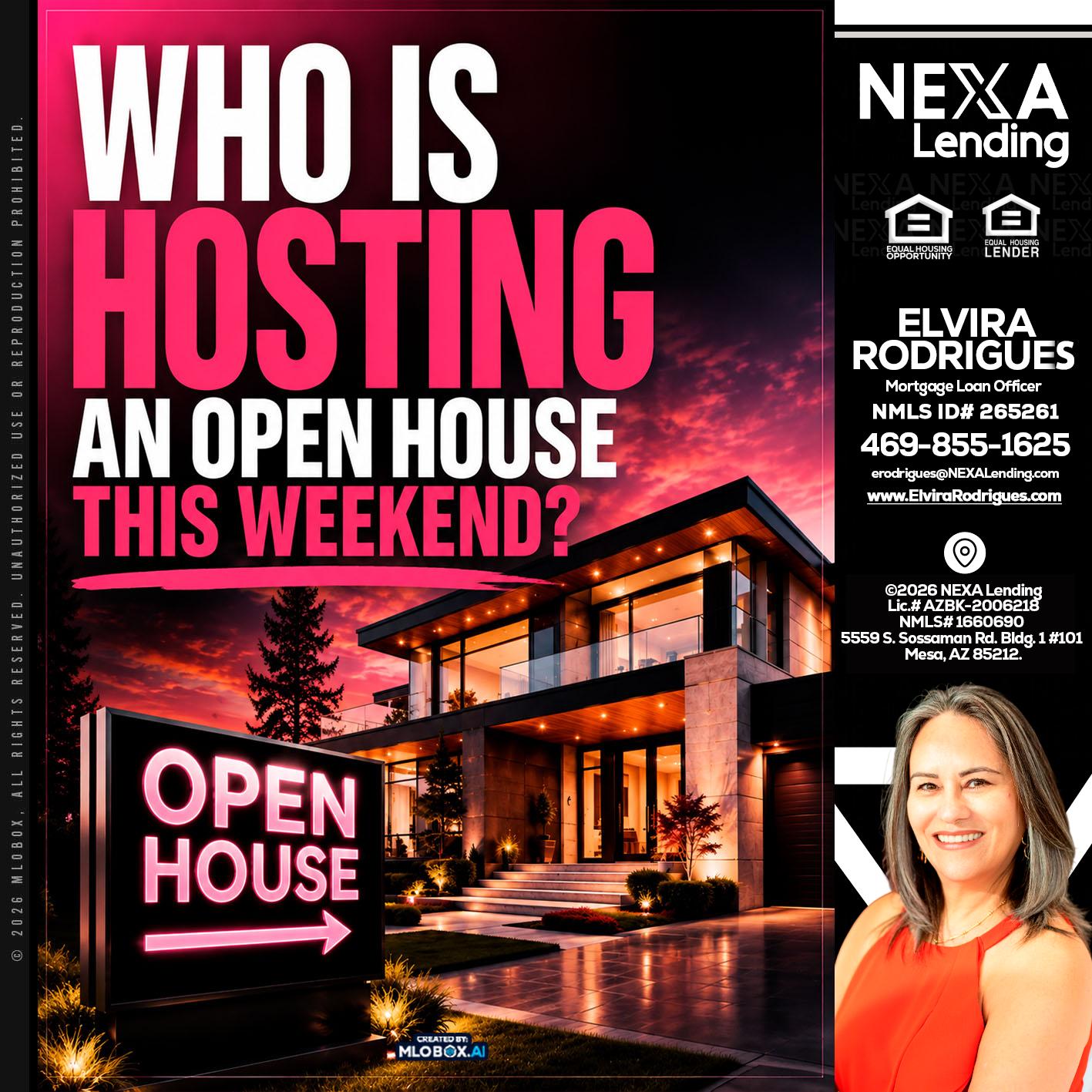 who's is hosting - Elvira Rodrigues -Mortgage Loan Officer