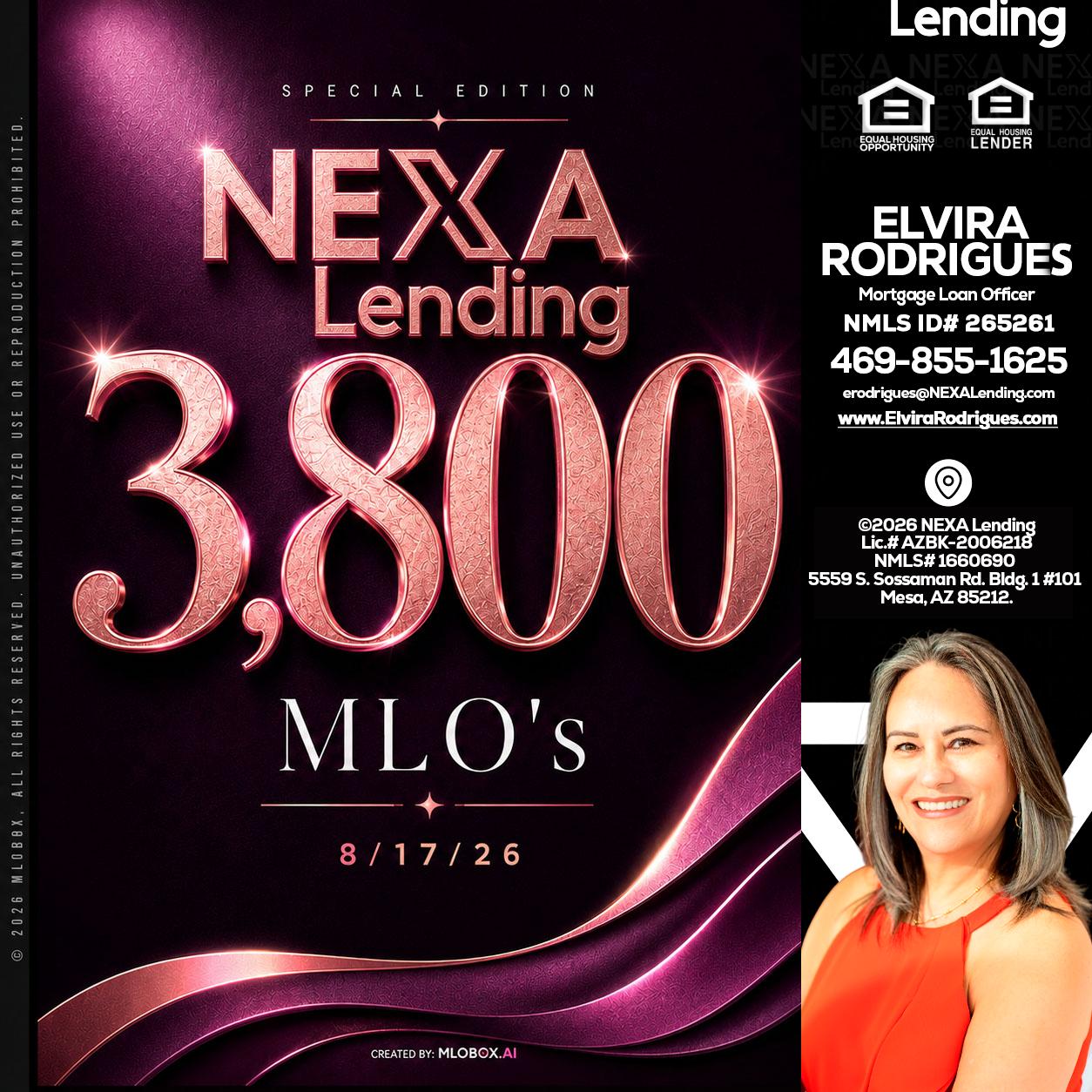 3800 MLOs - Elvira Rodrigues -Mortgage Loan Officer