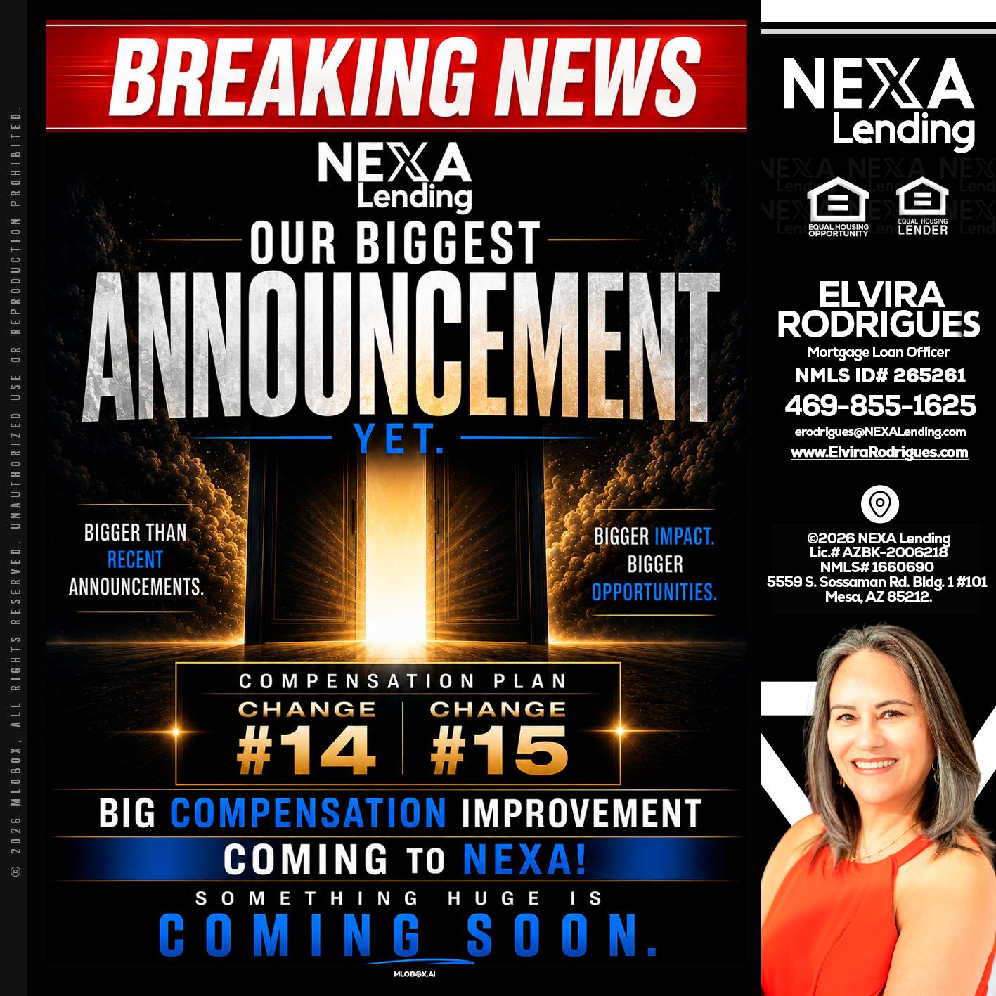 BREAKING NEWS - Elvira Rodrigues -Mortgage Loan Officer