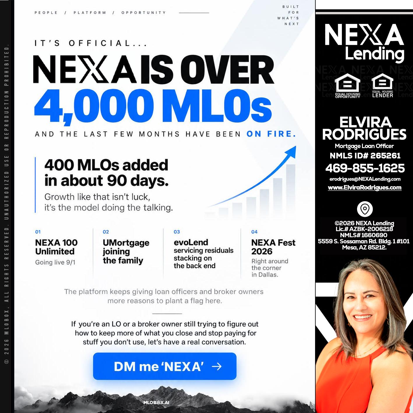 NEXA IS OVER 4000 MLOs - Elvira Rodrigues -Mortgage Loan Officer