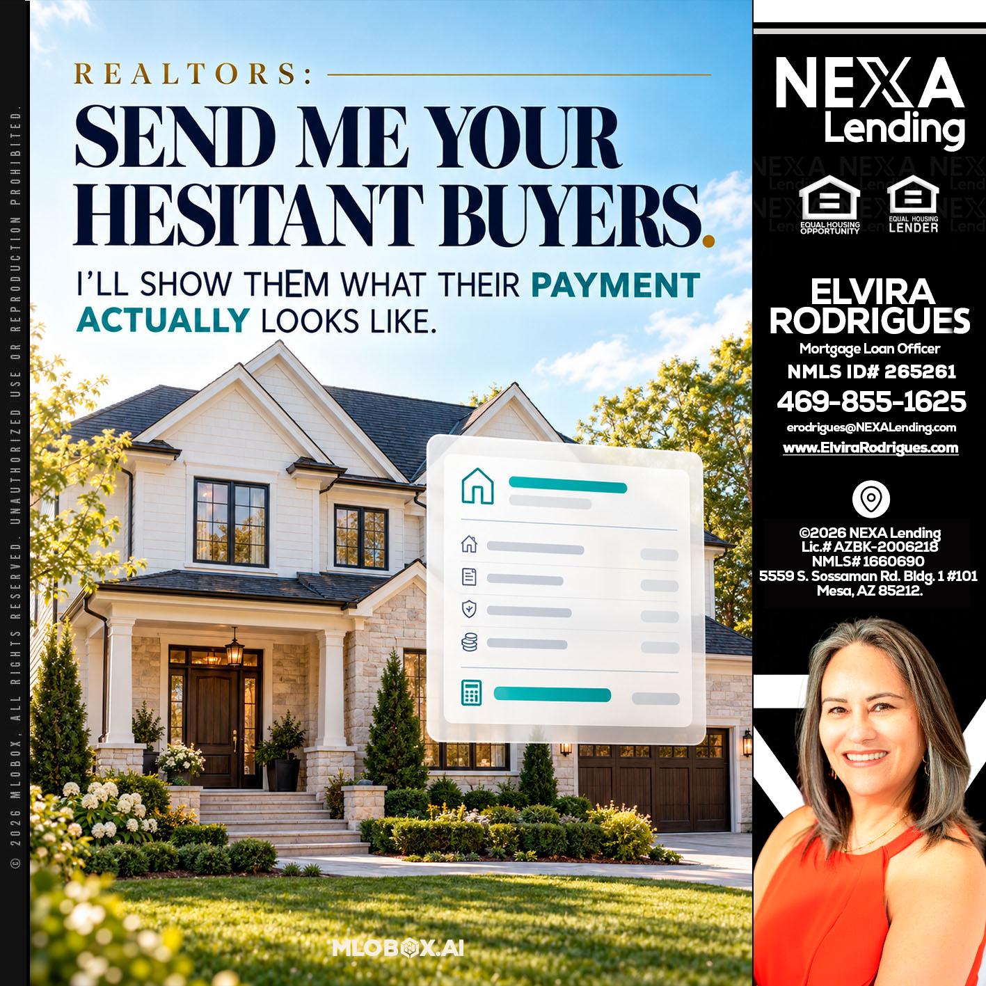 SEND ME YOUR - Elvira Rodrigues -Mortgage Loan Officer